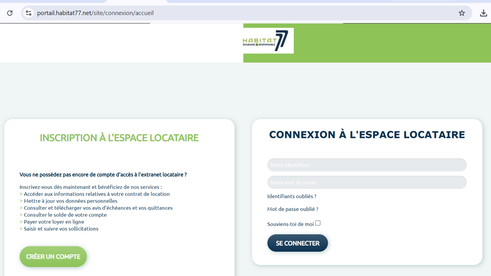 habitat 77 mon compte