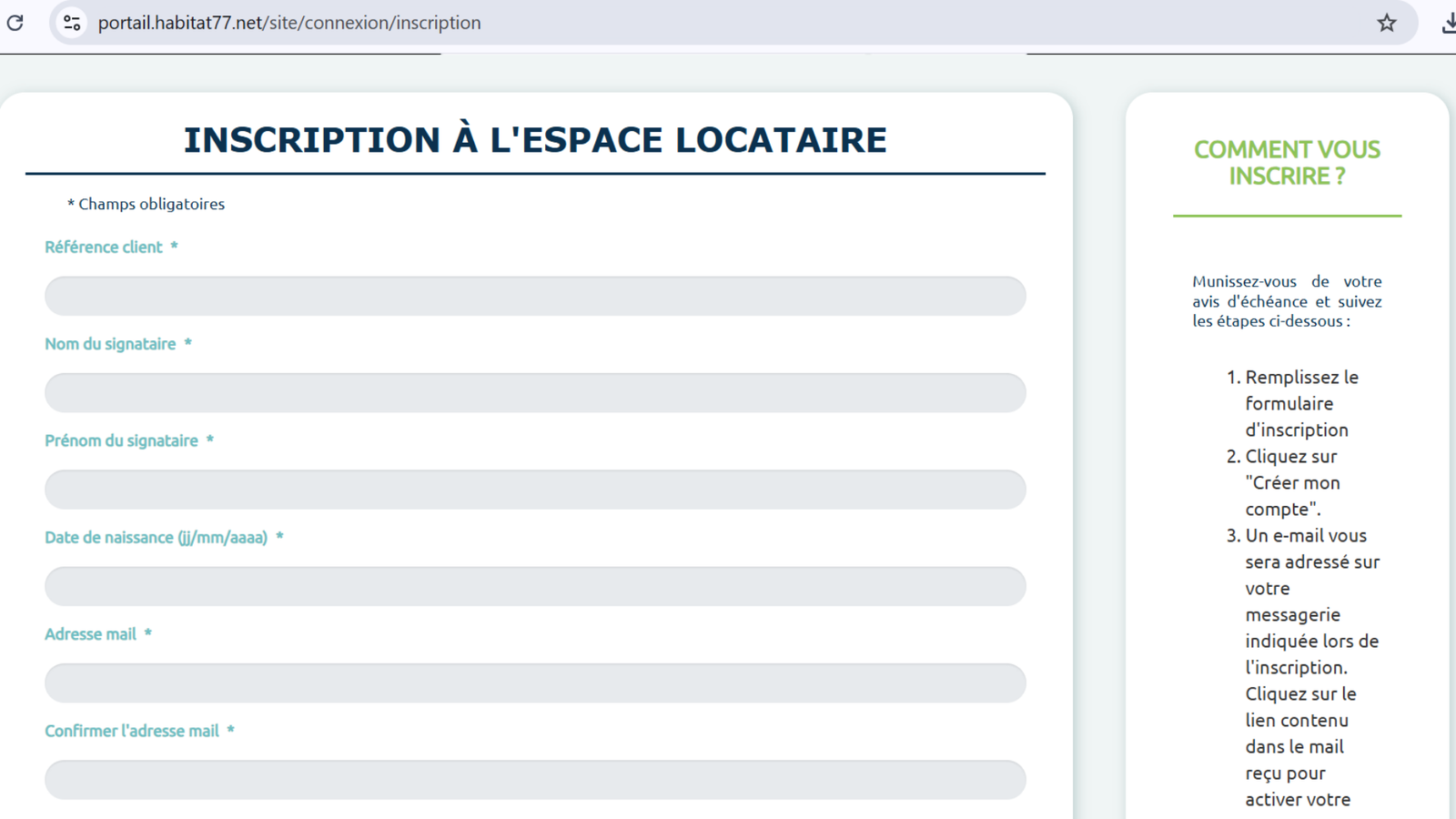 habitat 77 mon compte